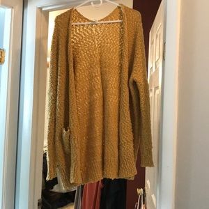 Gold popcorn cardigan - size XL / XXL